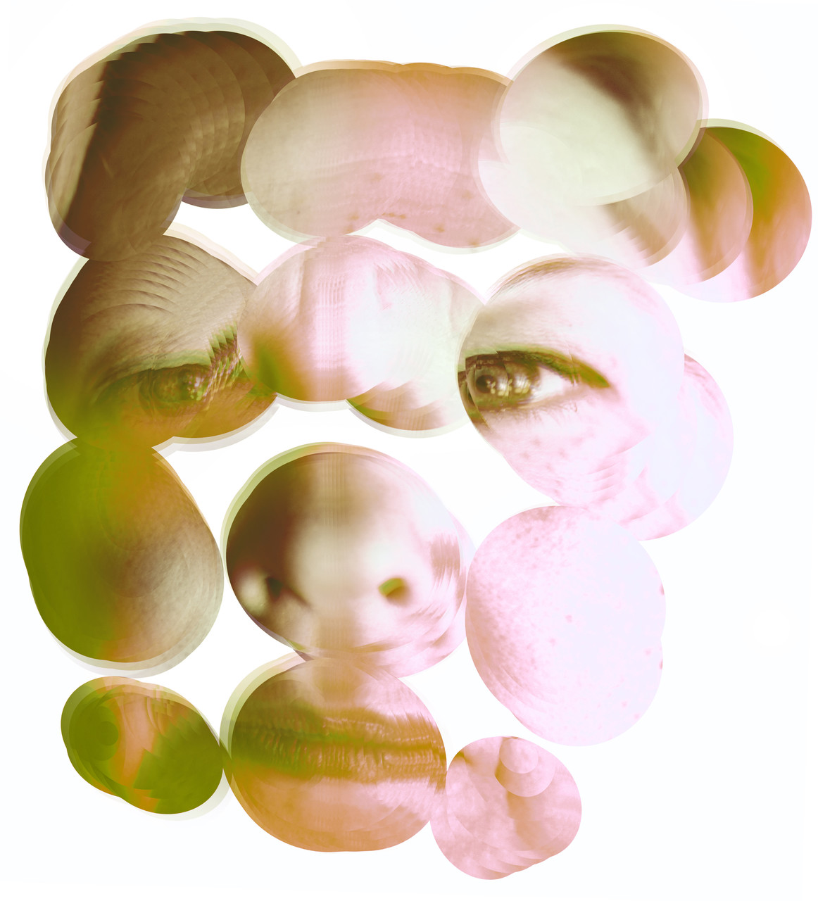 Jeden z autoportrétů z Veroničina cyklu Vero layers green pink braun verocyrcle sml