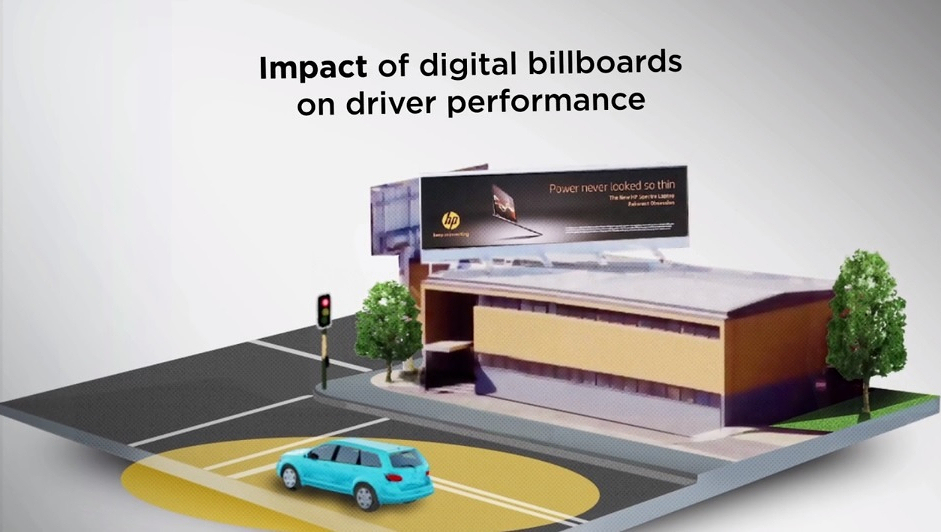 Studie za pomocí kamer sledovala, zda a případně jaký vliv má na chování řidičů přítomnost digitálního billboardu australska studie