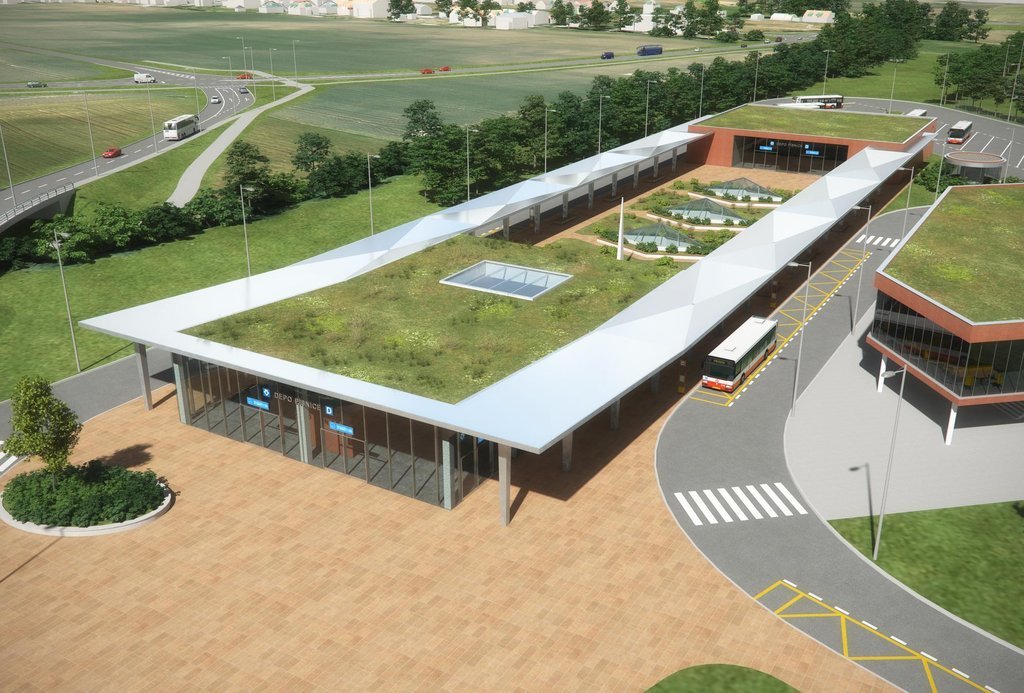 Takto by mělo vypadat depo s autobusovým nádražím na konečné v Písnici metro pisnice
